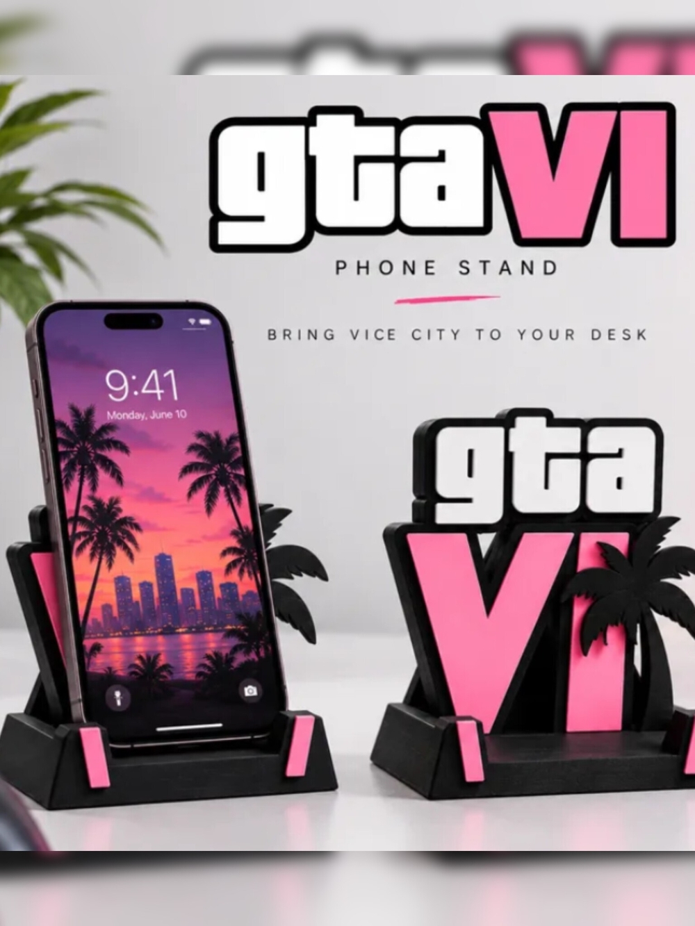 GTA 6 Phone Holder , GTA VI, Rockstar Games Grand Theft Auto: Vice City, iPhone
